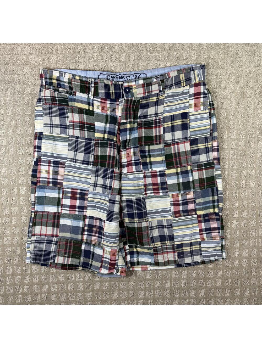 Canterbury New Zealand Patchwork Plaid Shorts Size 36